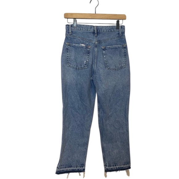 Free People LITA Light Wash Distressed High-Waisted Straight Leg Jeans size 26 - Picture 6 of 7